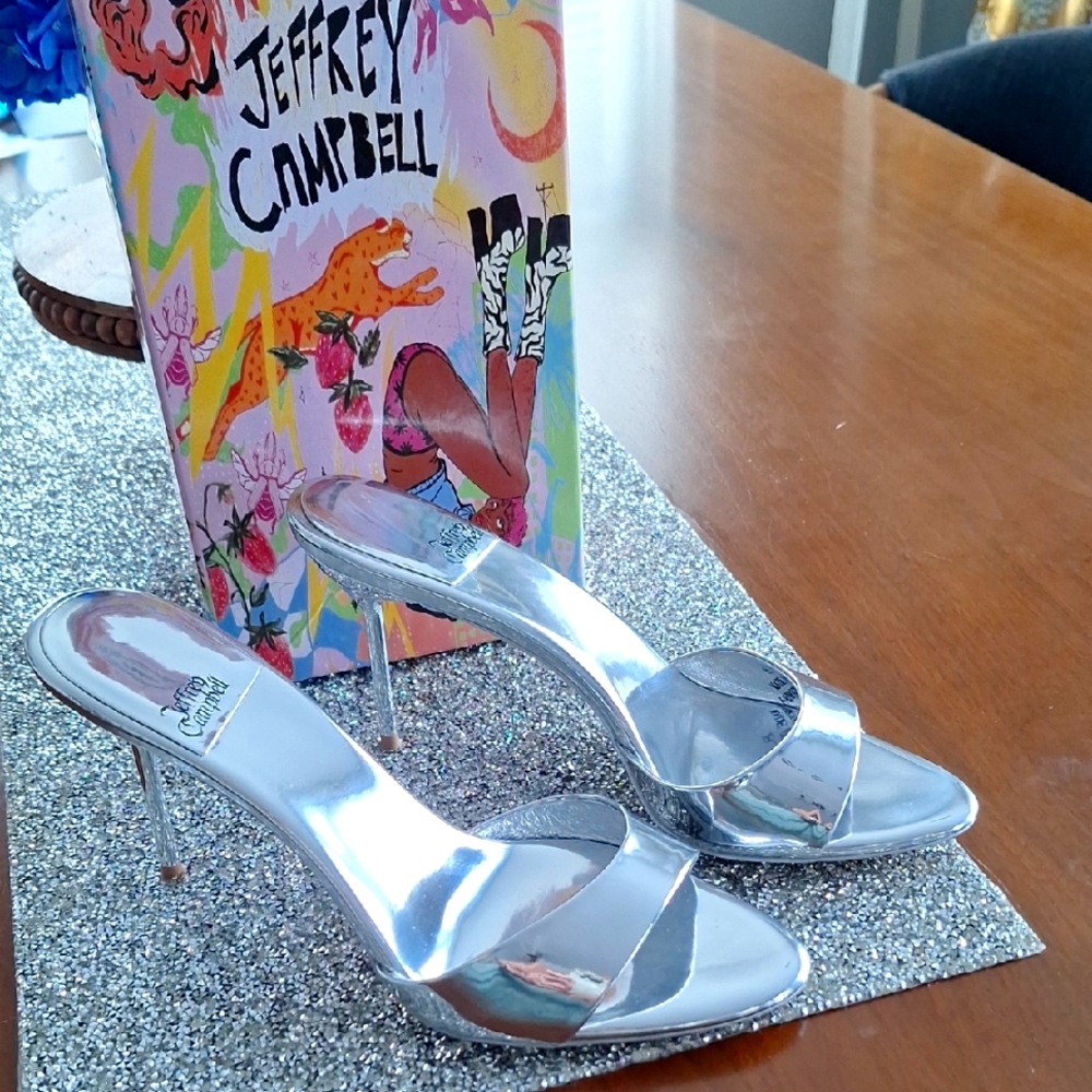 Jeffrey Campbell Metallic Silver Heels